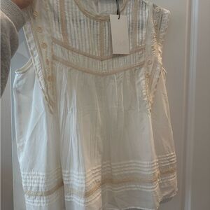 Zara Women's Cream Sleeveless Blouse